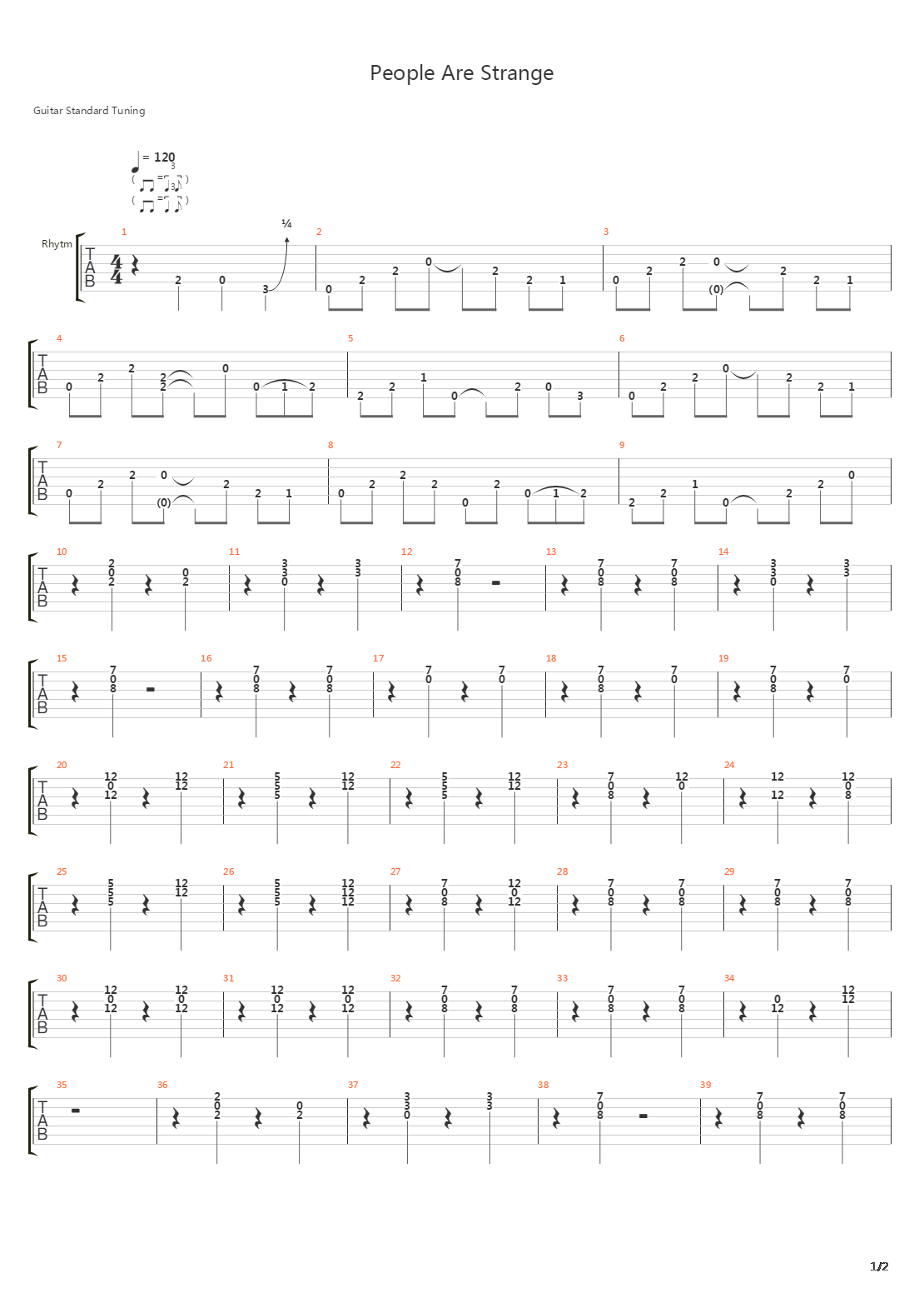 People Are Strange吉他谱