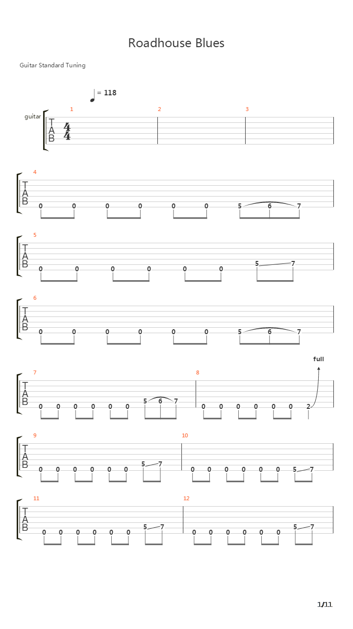 Roadhouse Blues吉他谱