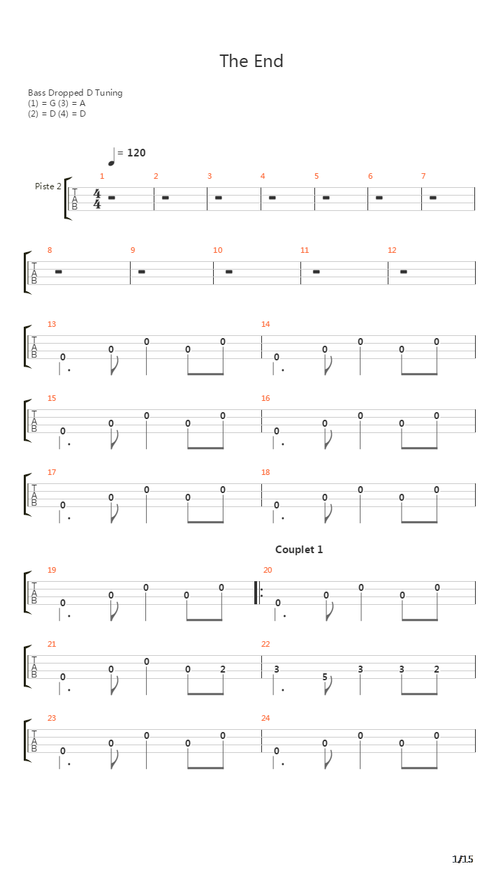 The End吉他谱