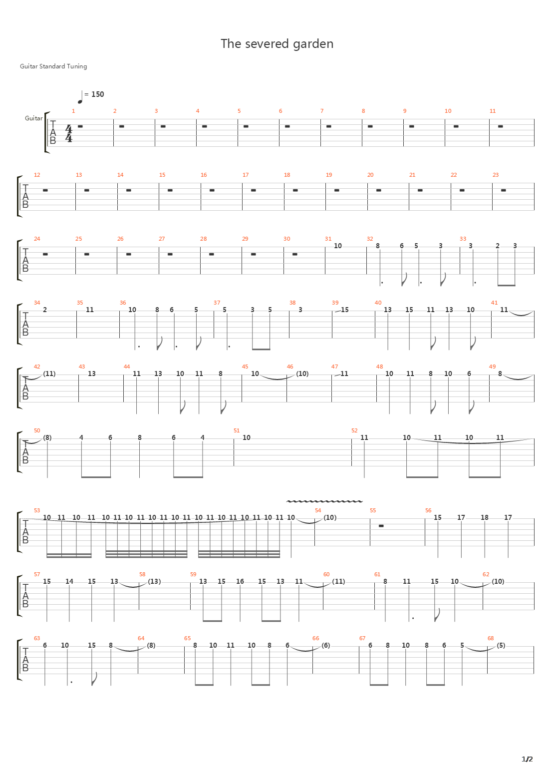 The Severed Garden吉他谱
