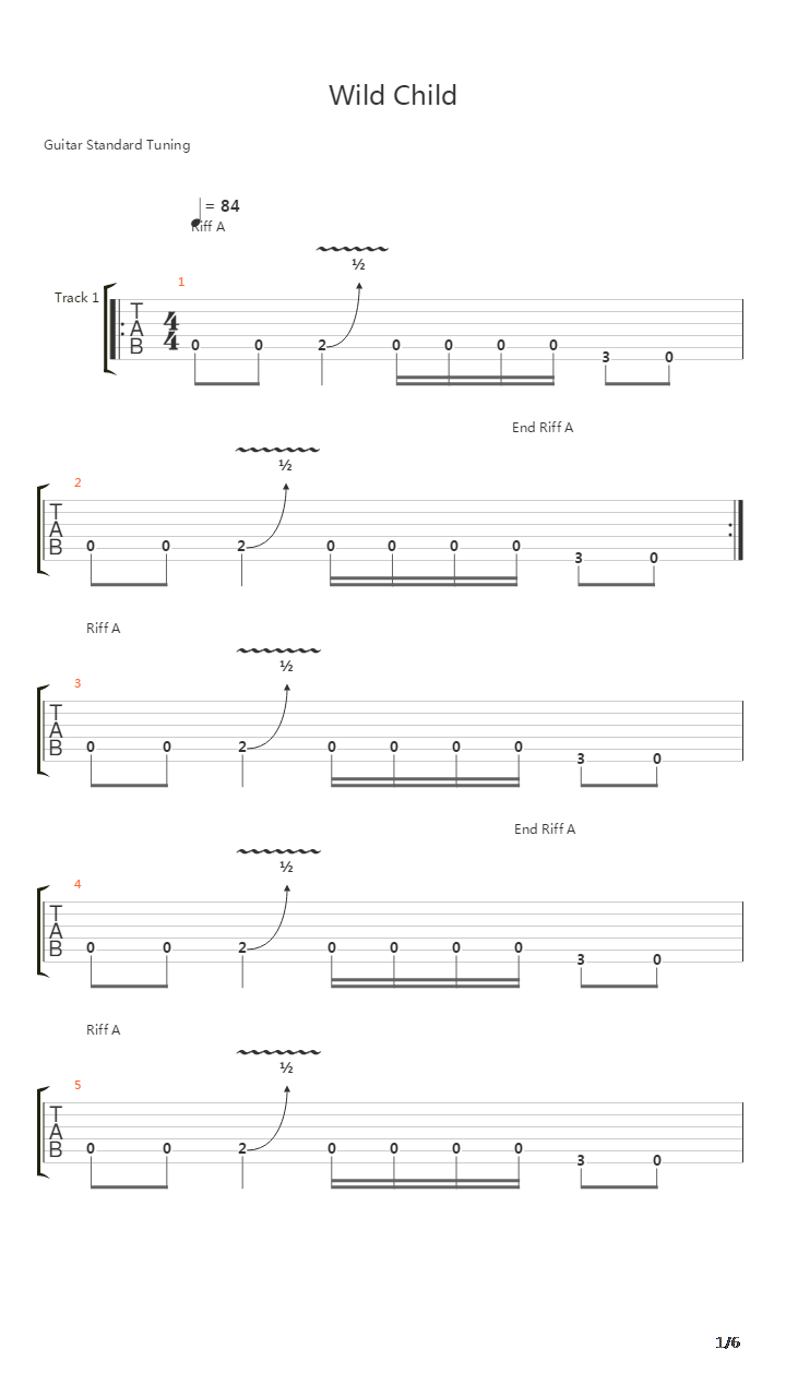 Wild Child吉他谱