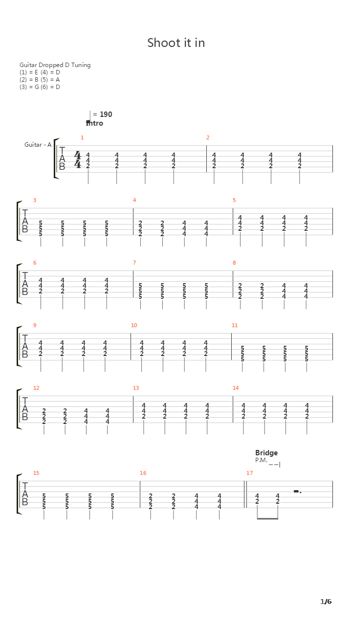 Shoot It In吉他谱