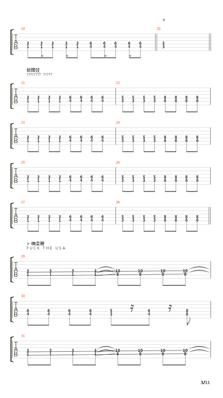 Fuck The USA吉他谱