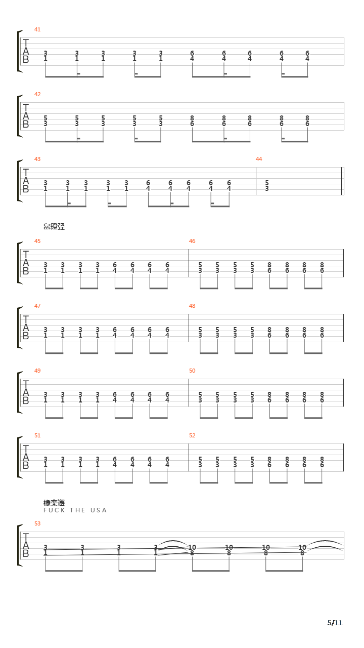 Fuck The USA吉他谱