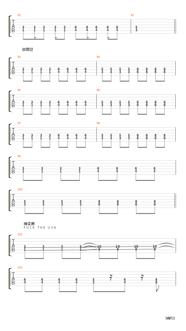 Fuck The USA吉他谱
