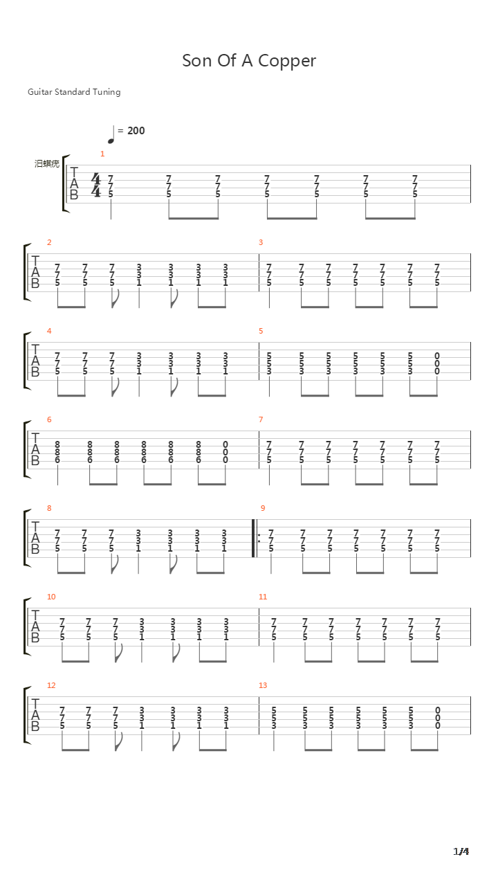 Son Of A Copper吉他谱
