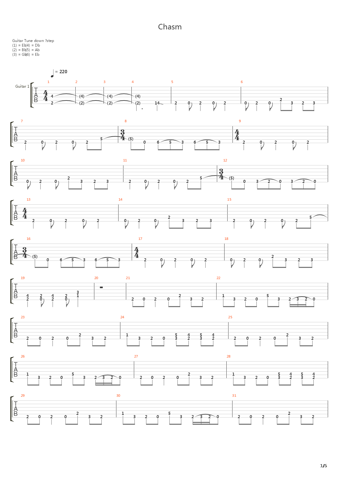 Chasm吉他谱