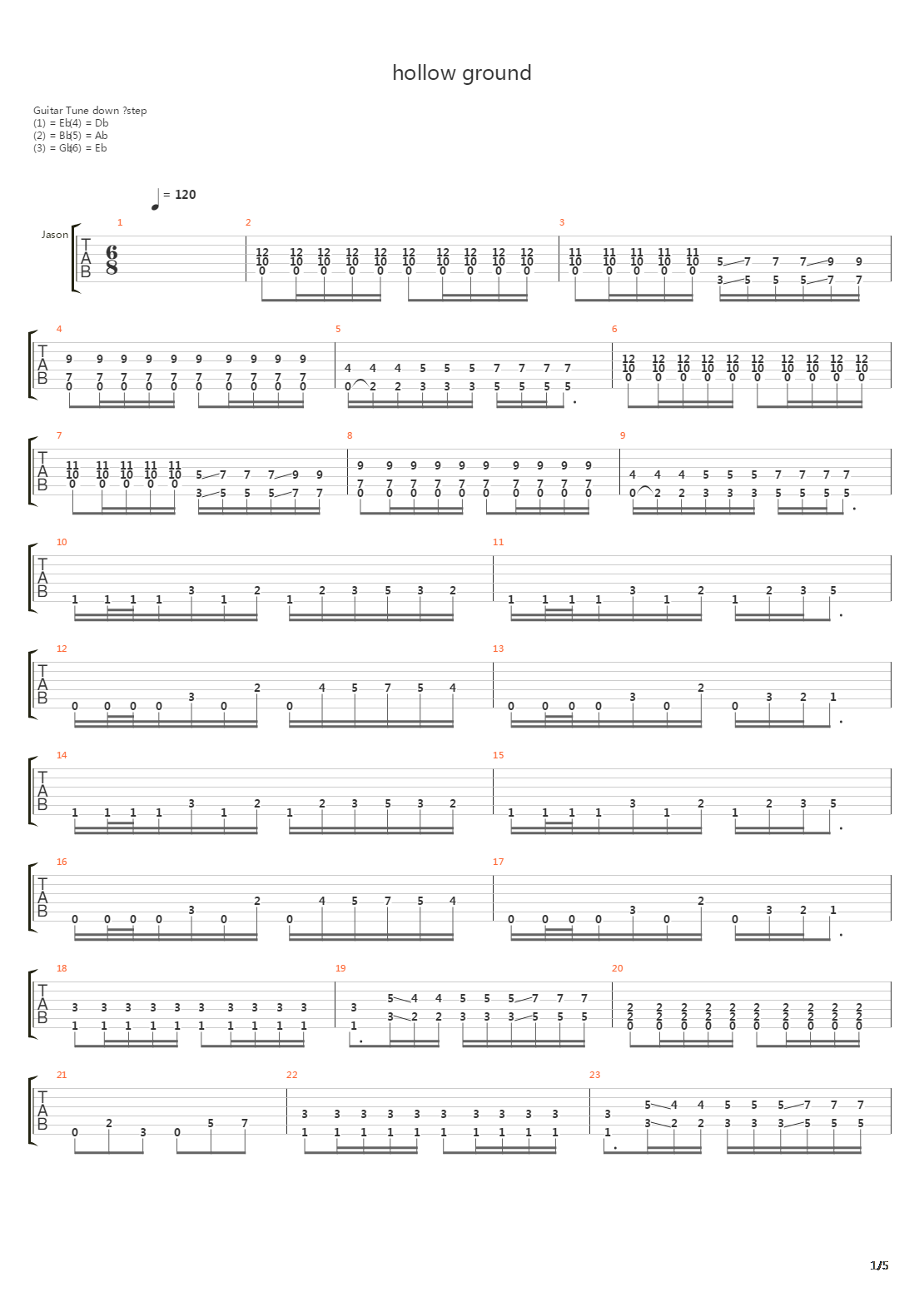 Hollow Ground吉他谱