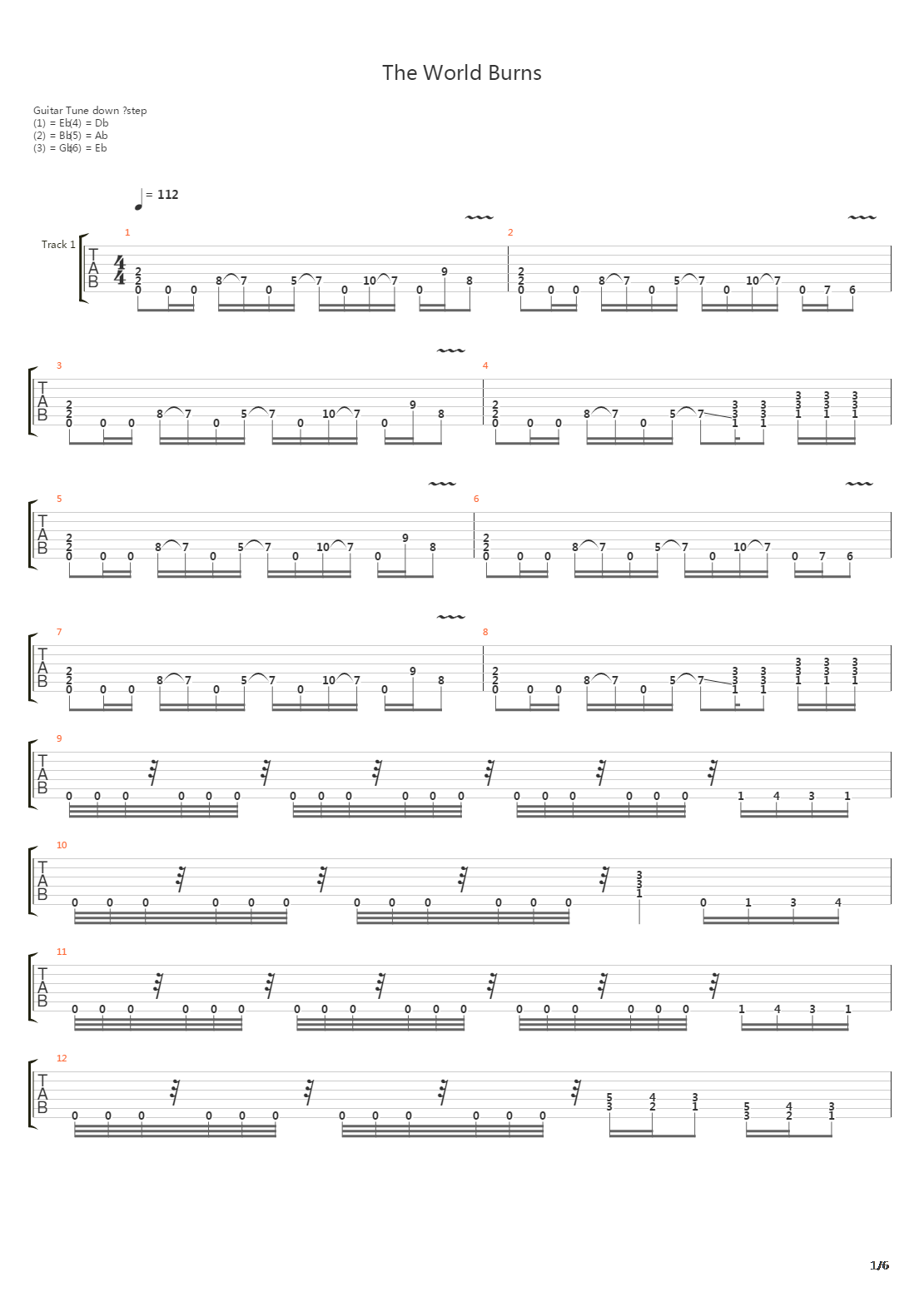 The World Burns吉他谱