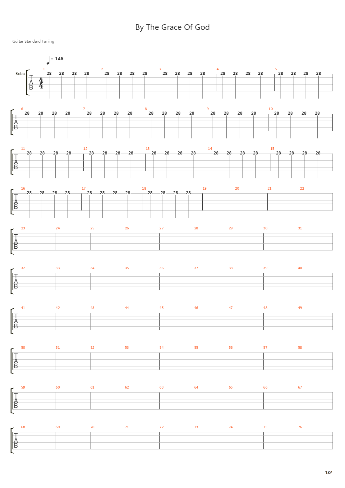 By The Grace Of God吉他谱