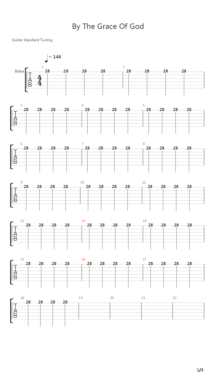 By The Grace Of God吉他谱