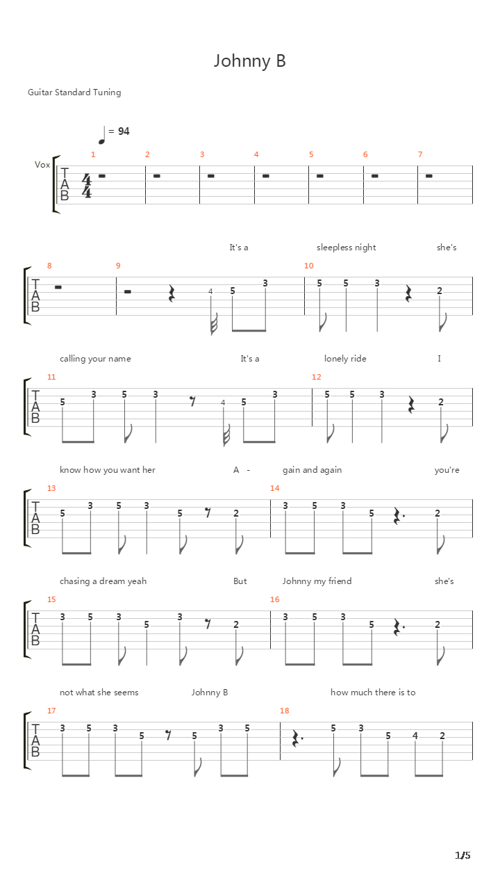 Johnny B.吉他谱