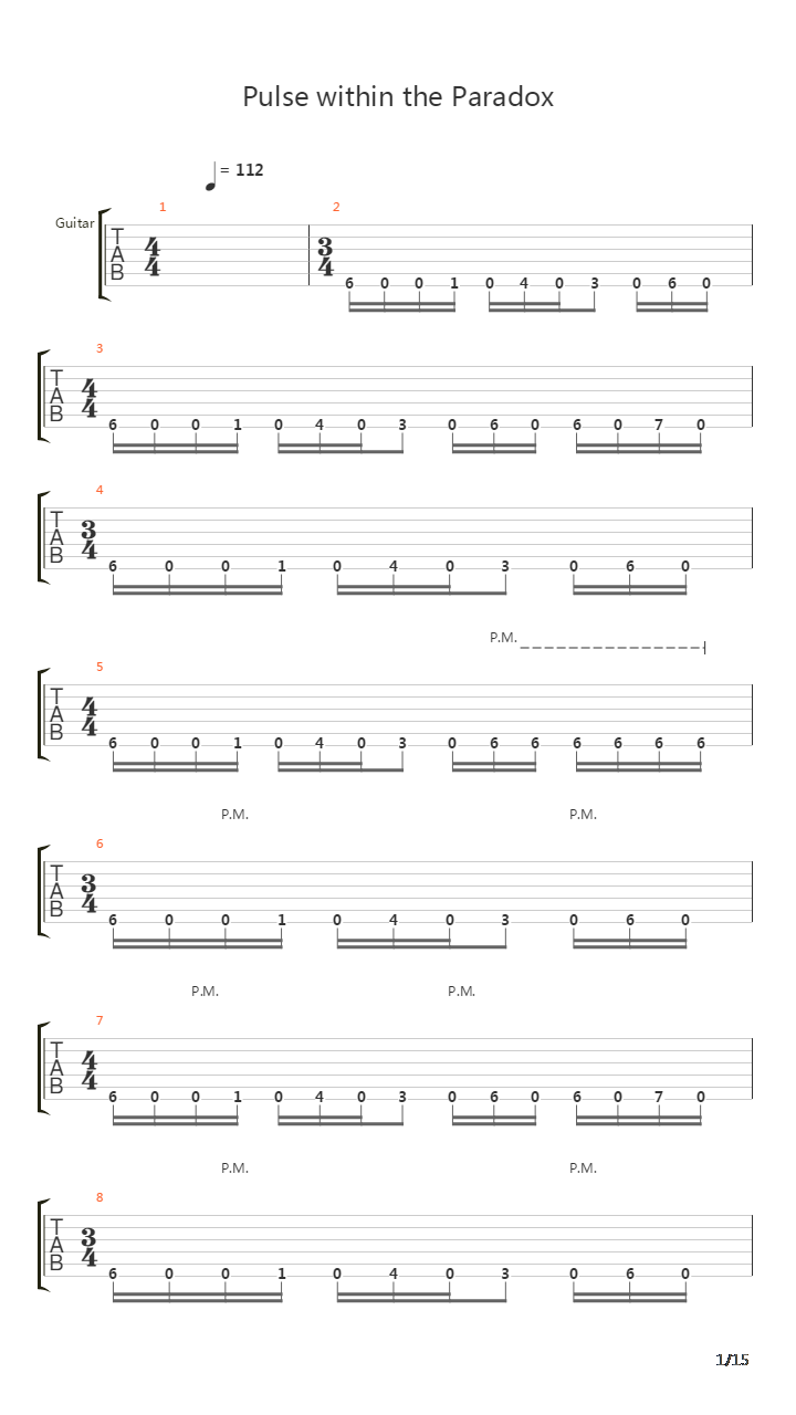 Pulse Within The Paradox吉他谱