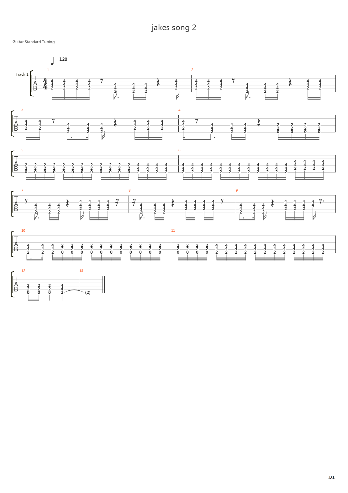 Jakes Song 2吉他谱