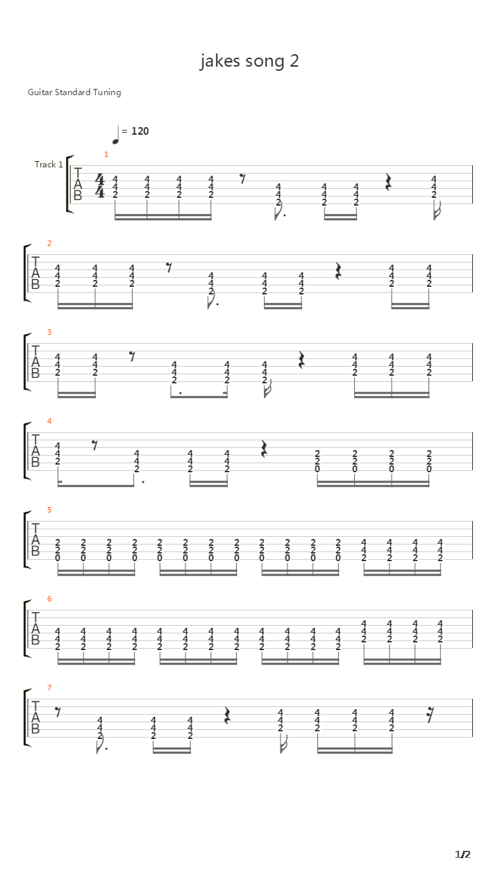 Jakes Song 2吉他谱