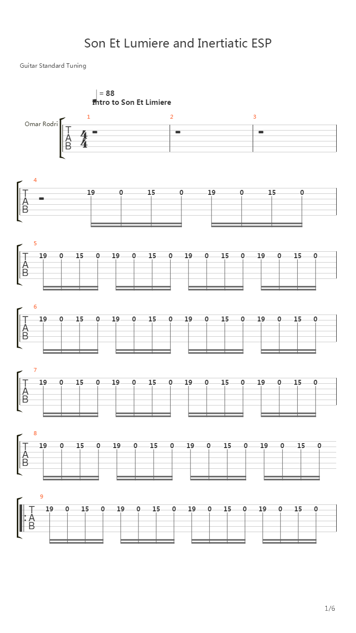 Son Et Lumiere And Inertiatic Esp吉他谱