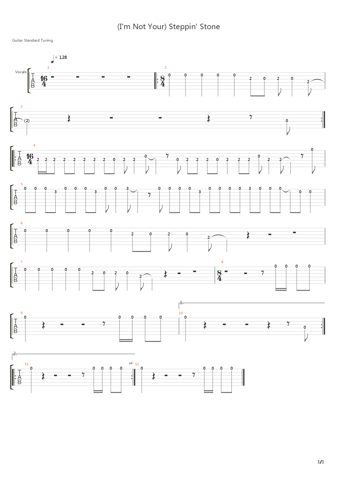 (I'm Not Your) Steppin' Stone吉他谱