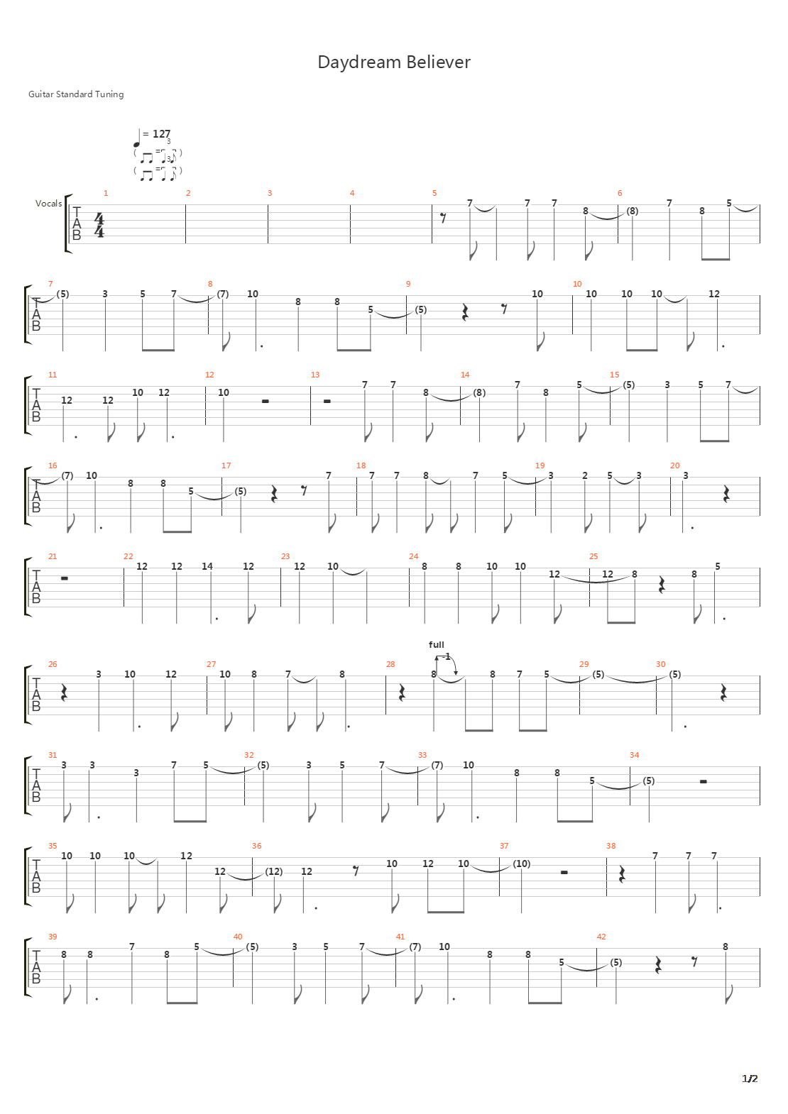 Daydream Believer吉他谱
