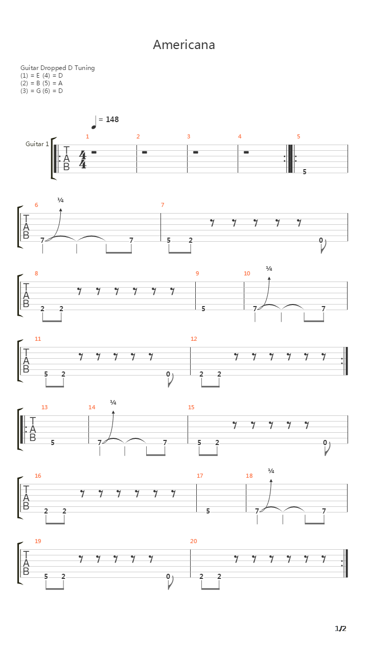 Americana吉他谱