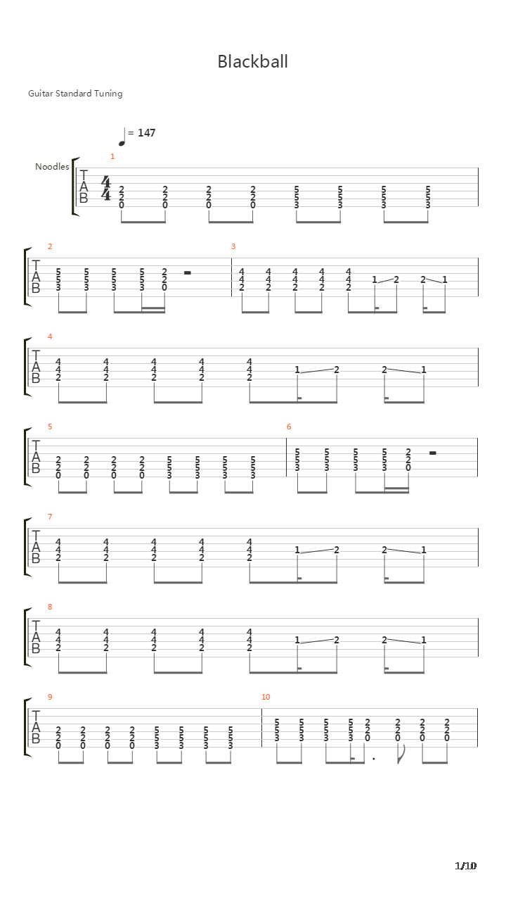 Blackball吉他谱