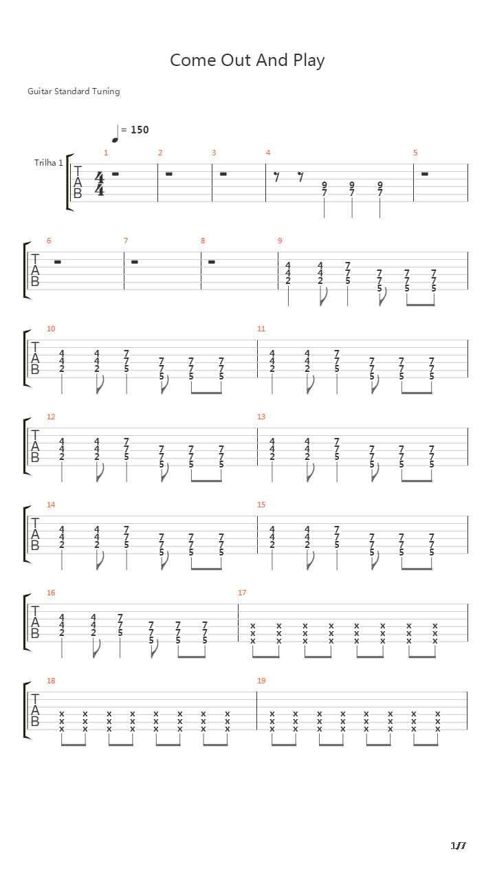Come Out And Play吉他谱