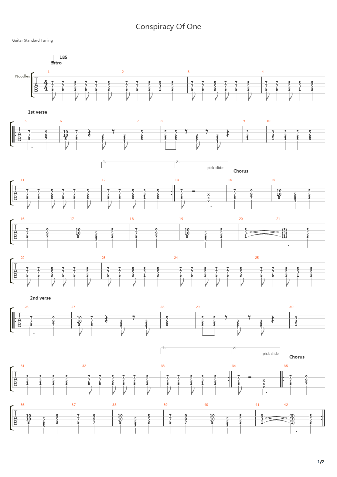 Conspiracy Of One吉他谱