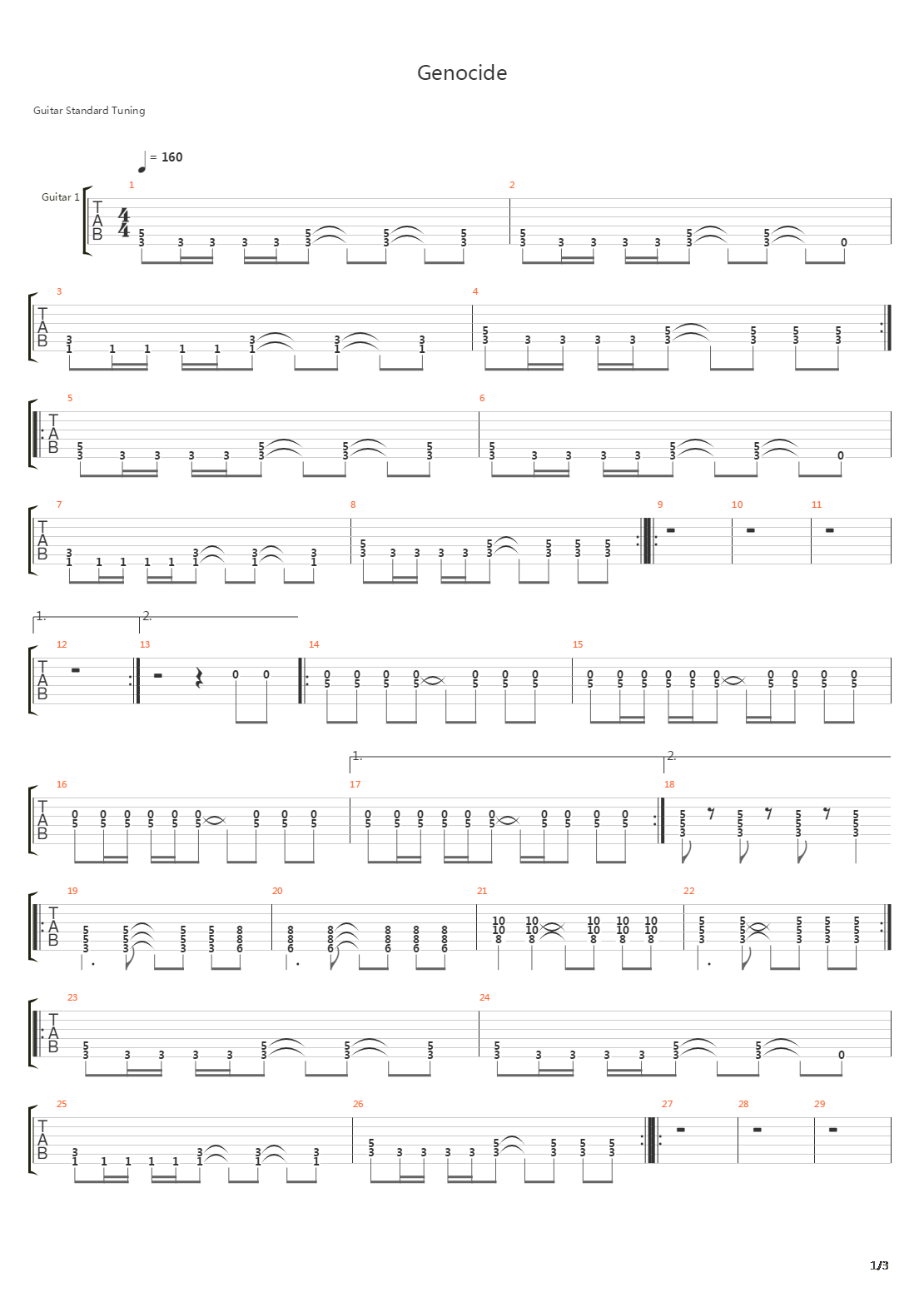 Genocide吉他谱
