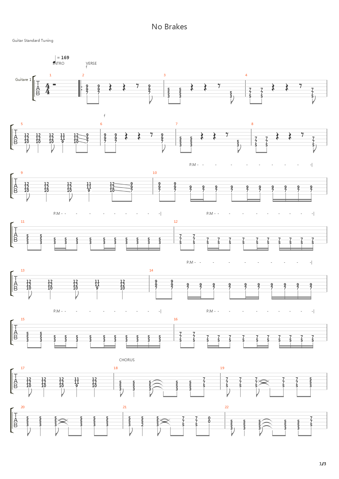 No Brakes吉他谱