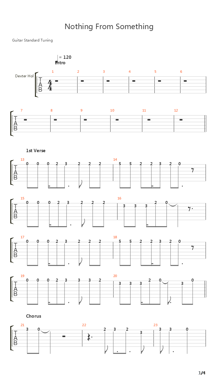 Nothing From Something吉他谱