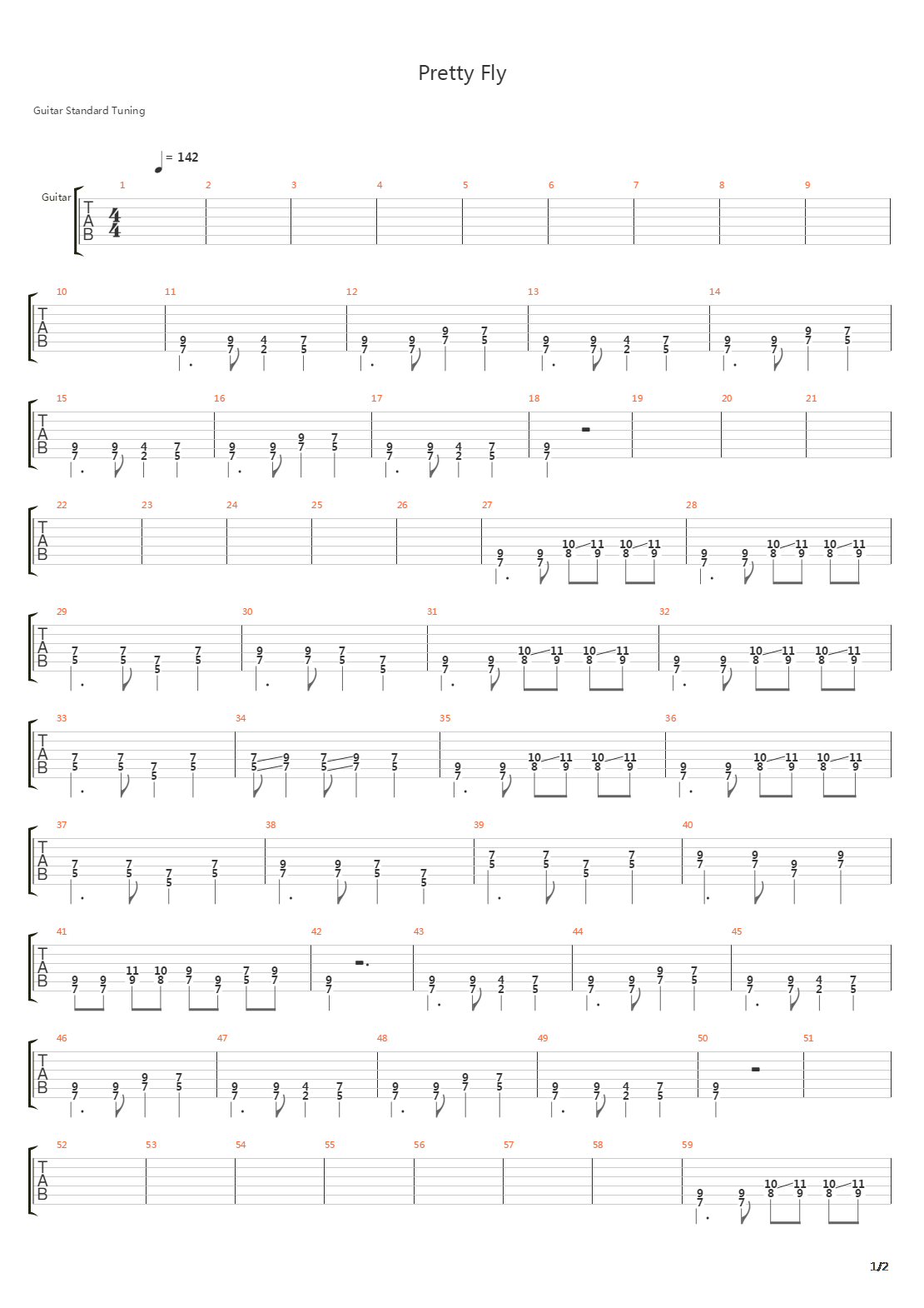 Pretty Fly吉他谱