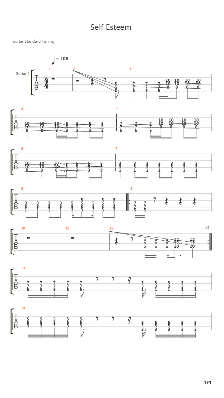 Self Esteem吉他谱