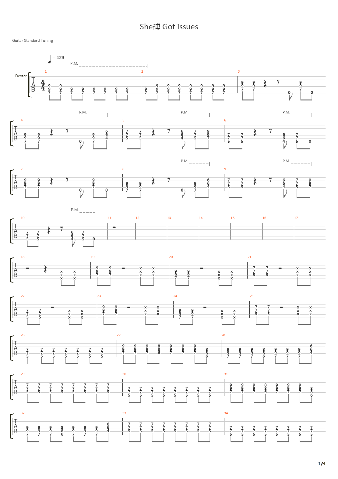 She's Got Issues吉他谱