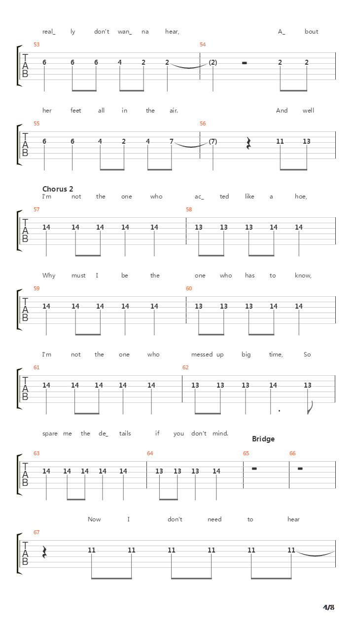 Spare Me The Details吉他谱