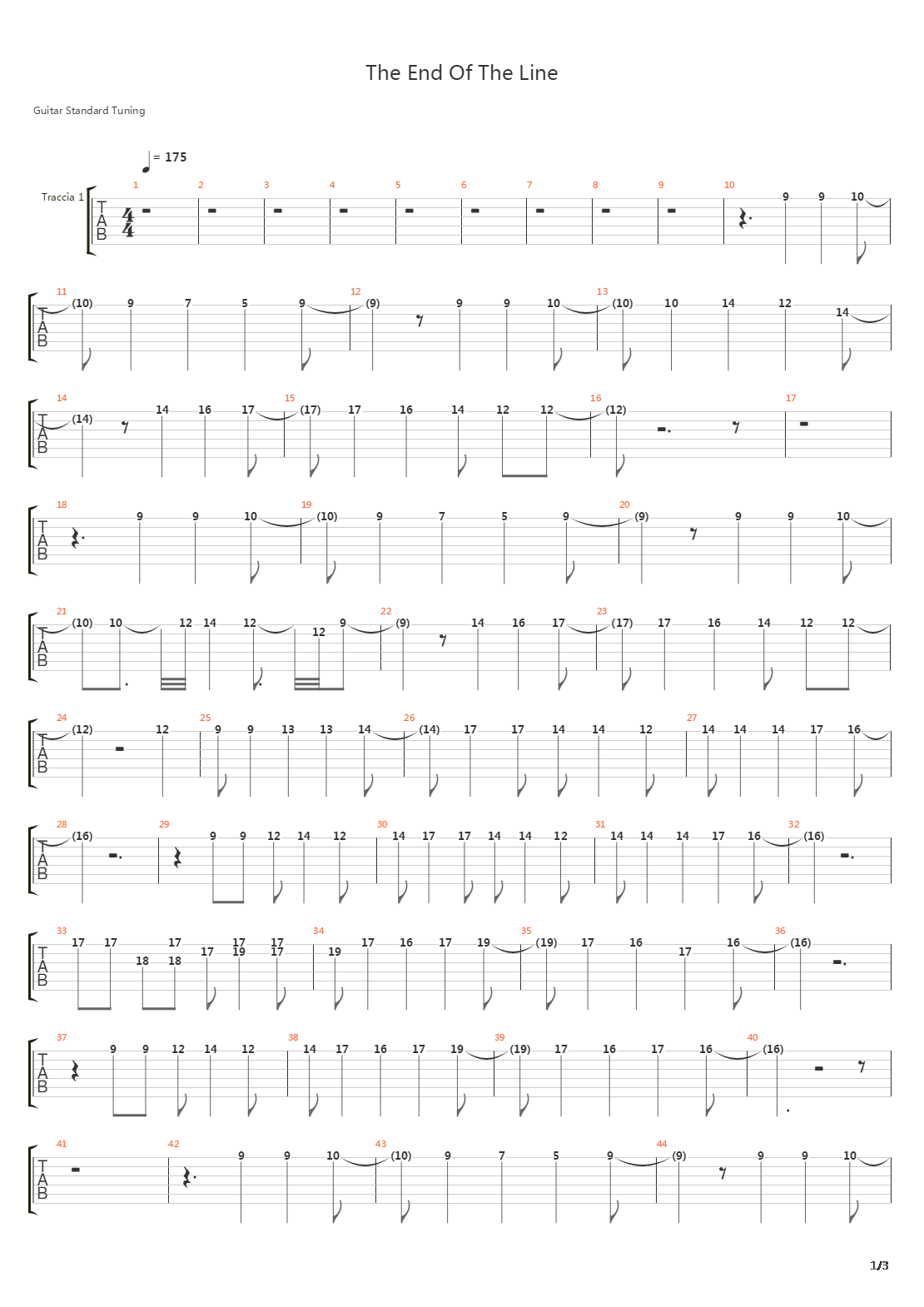 The End Of The Line吉他谱