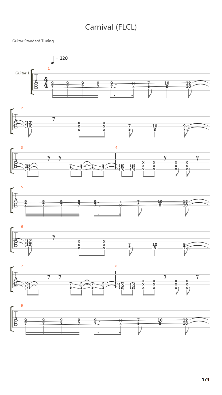 Carnival吉他谱