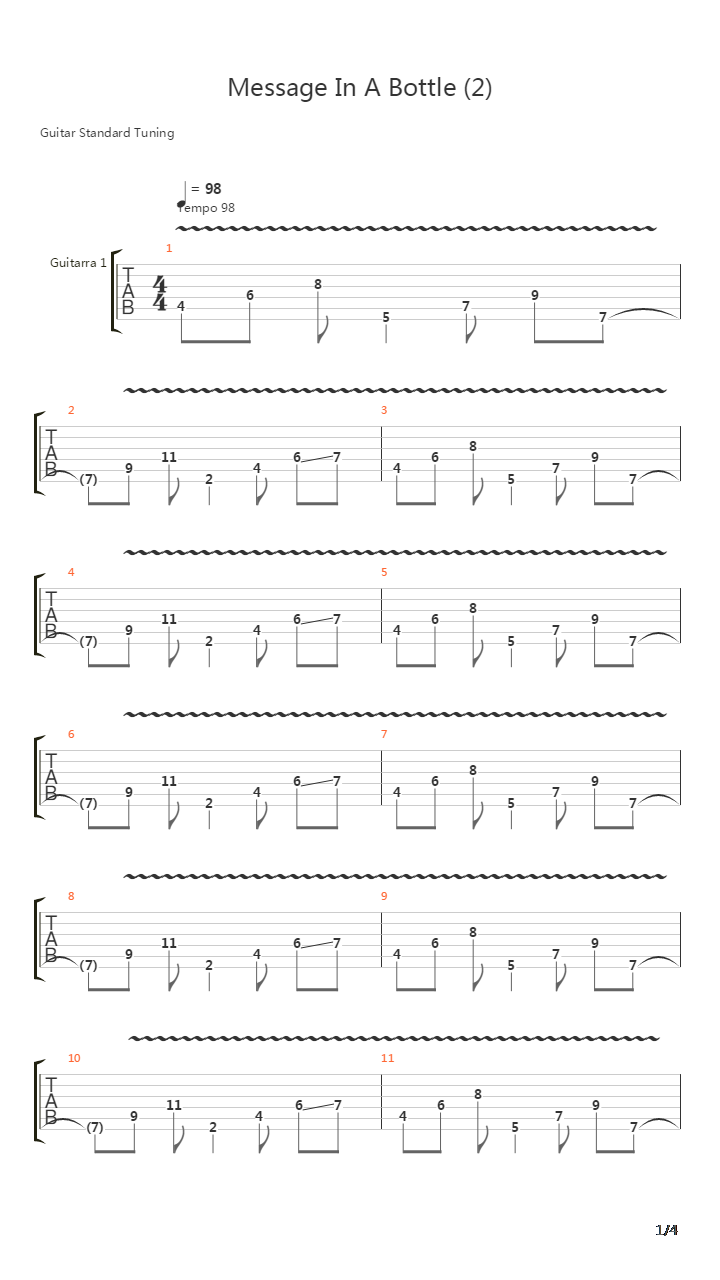 Message In A Bottle吉他谱