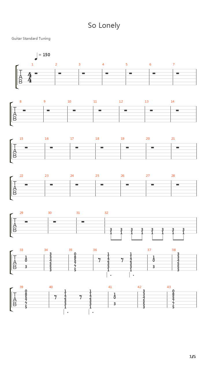 So Lonely吉他谱