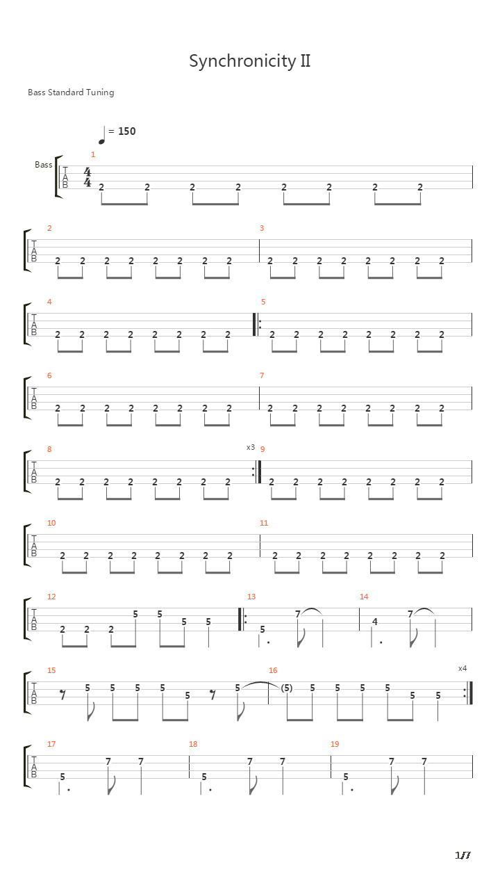 Synchronicity II吉他谱