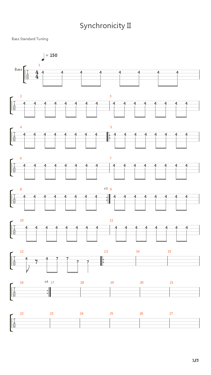 Synchronicity II吉他谱