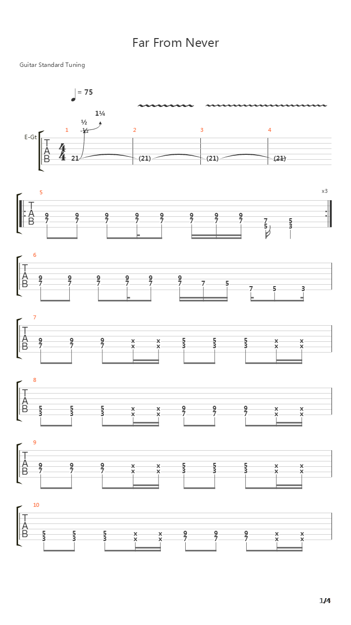 Far From Never吉他谱