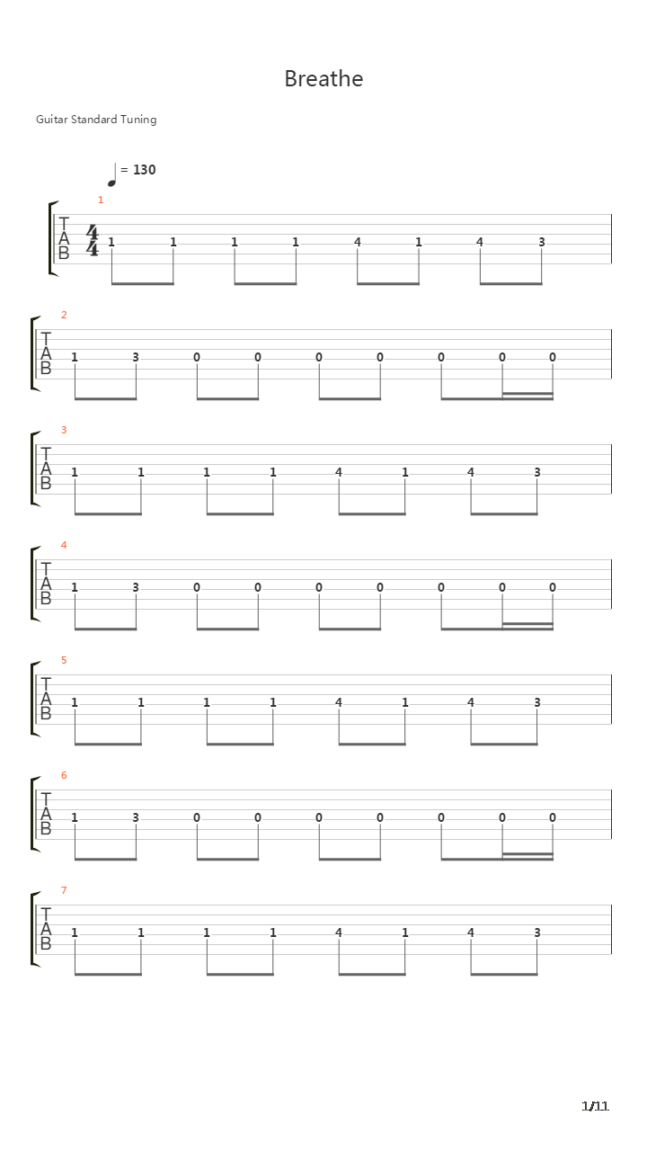 Breathe吉他谱