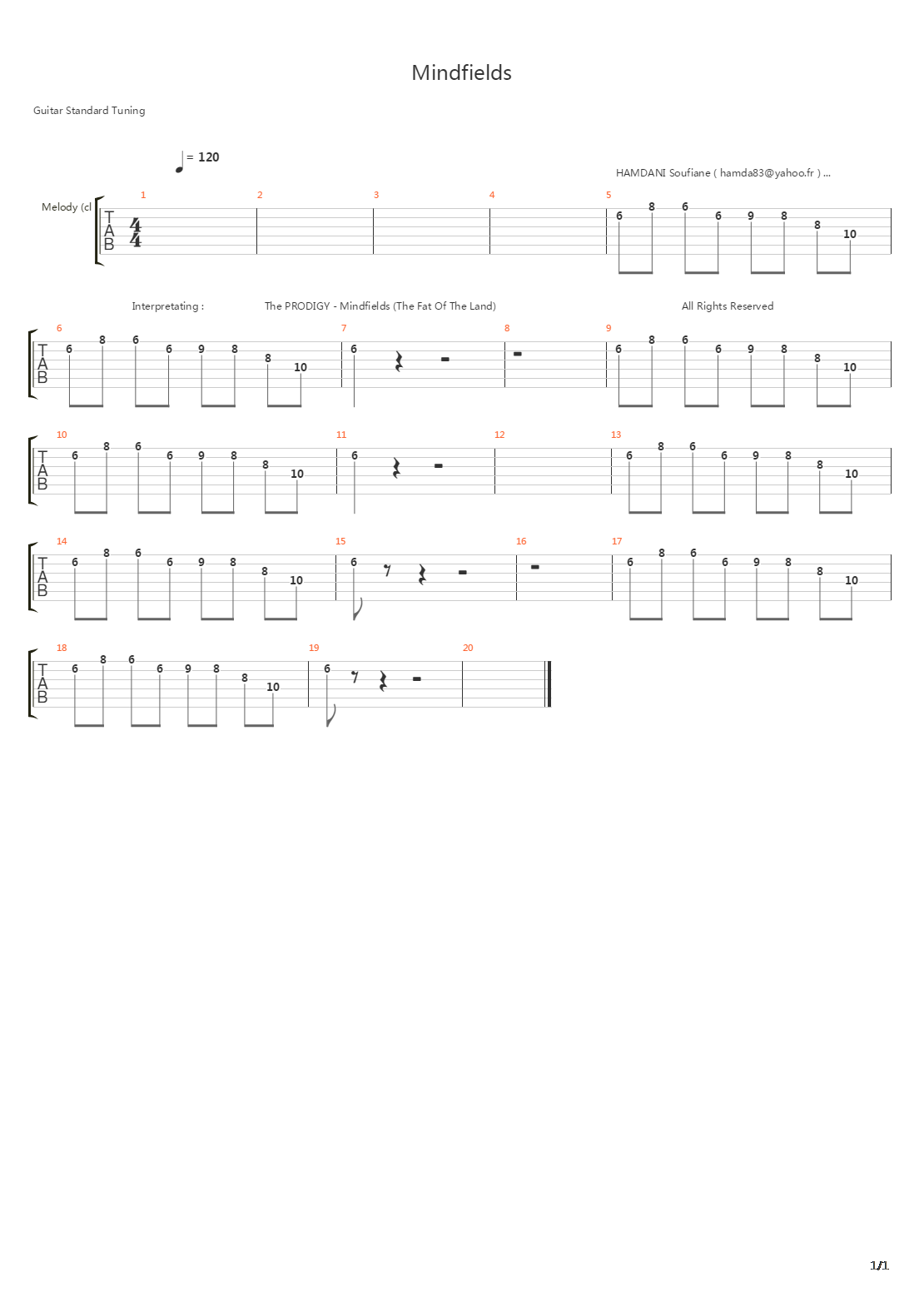 Mindfields吉他谱