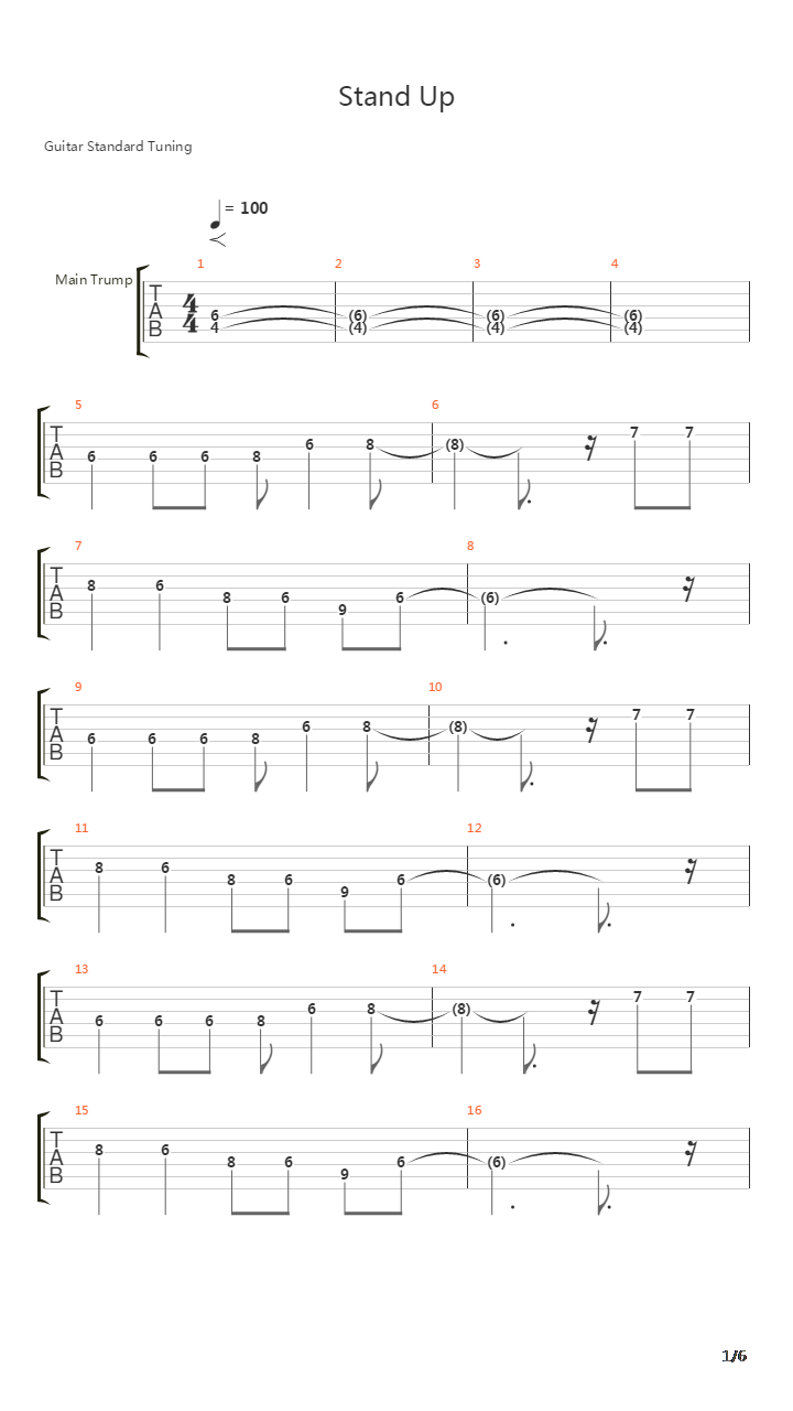Stand Up吉他谱