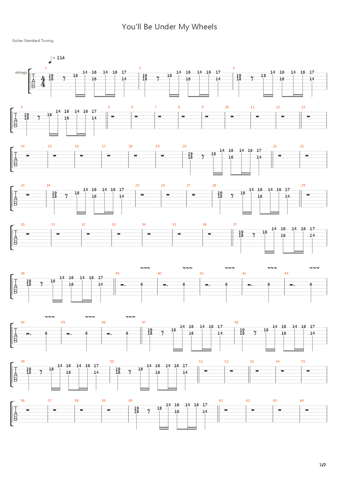 You'll Be Under My Wheels吉他谱