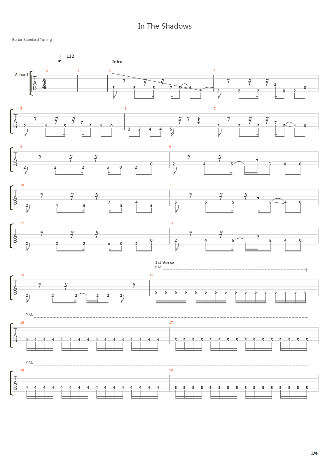 In The Shadow吉他谱