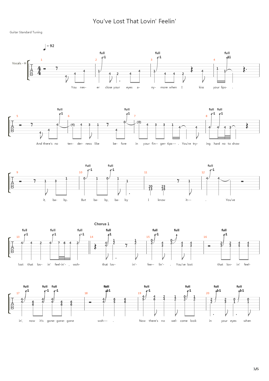 You've Lost That Lovin' Feelin'吉他谱