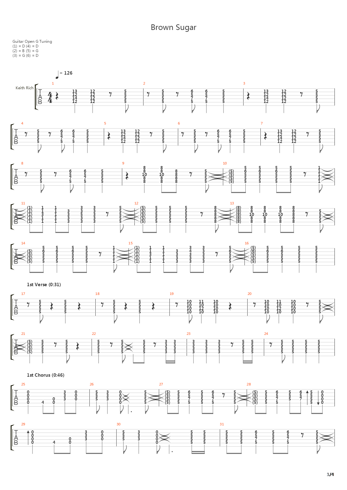 Brown Sugar吉他谱