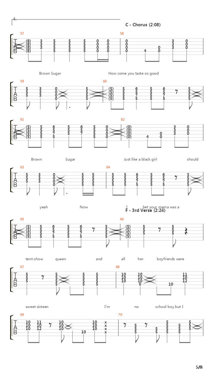 Brown Sugar吉他谱