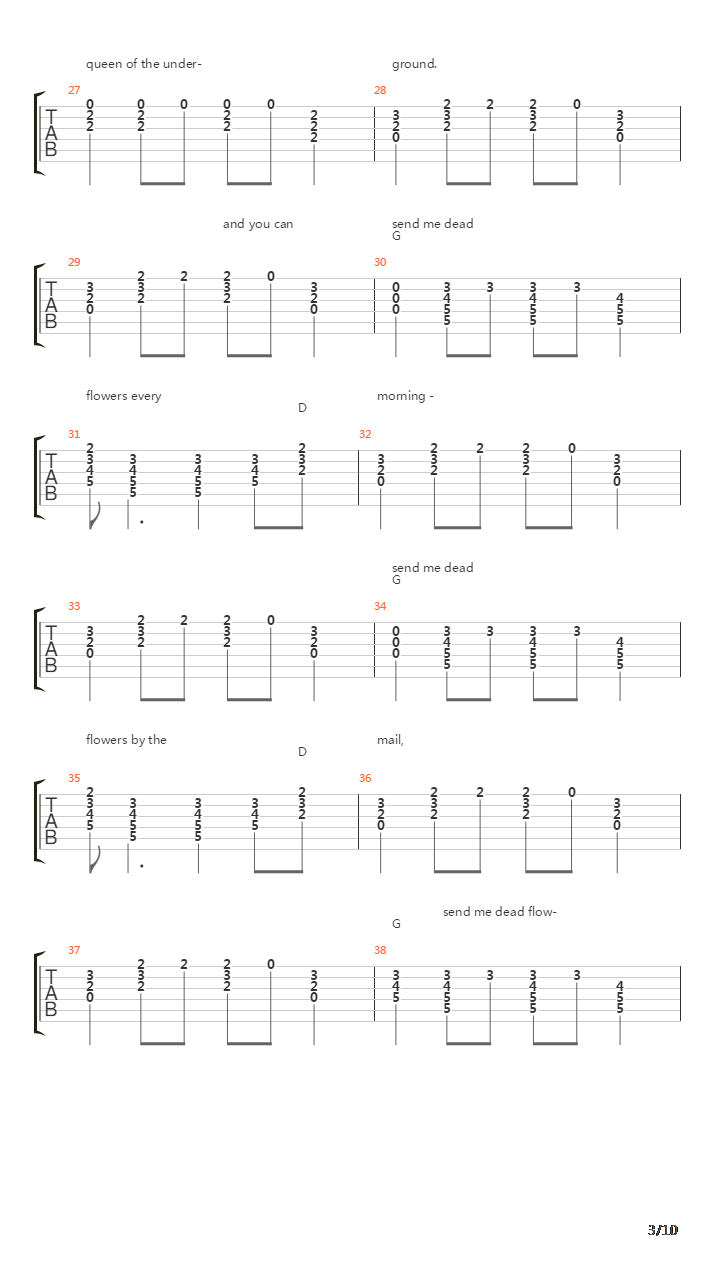 Dead Flowers吉他谱