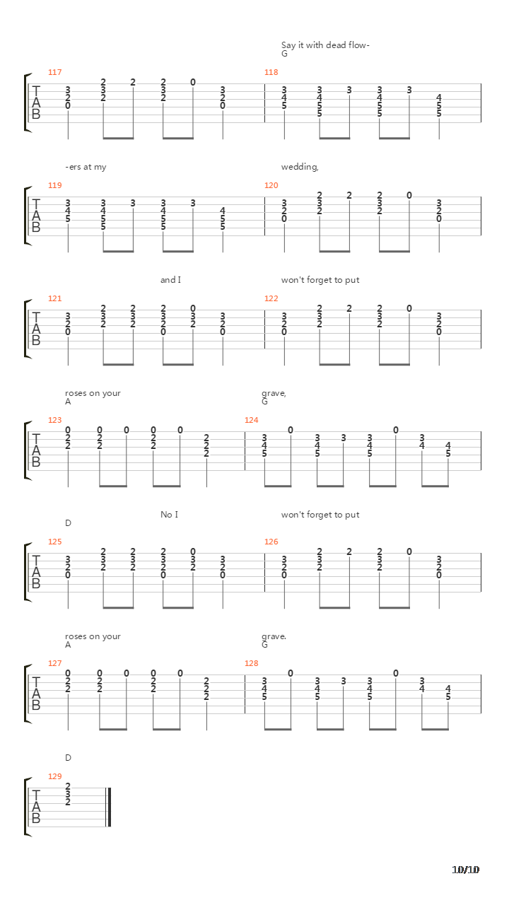 Dead Flowers吉他谱